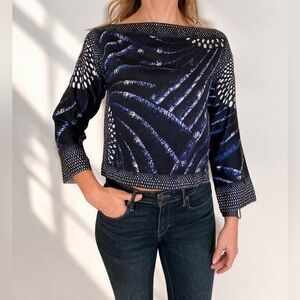 Miu Miu cropped top 100% silk